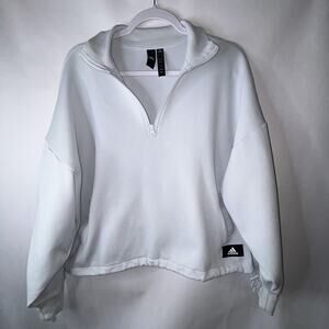 Adidas Women's Quarter Zip Training Pullover Light Blue sz L